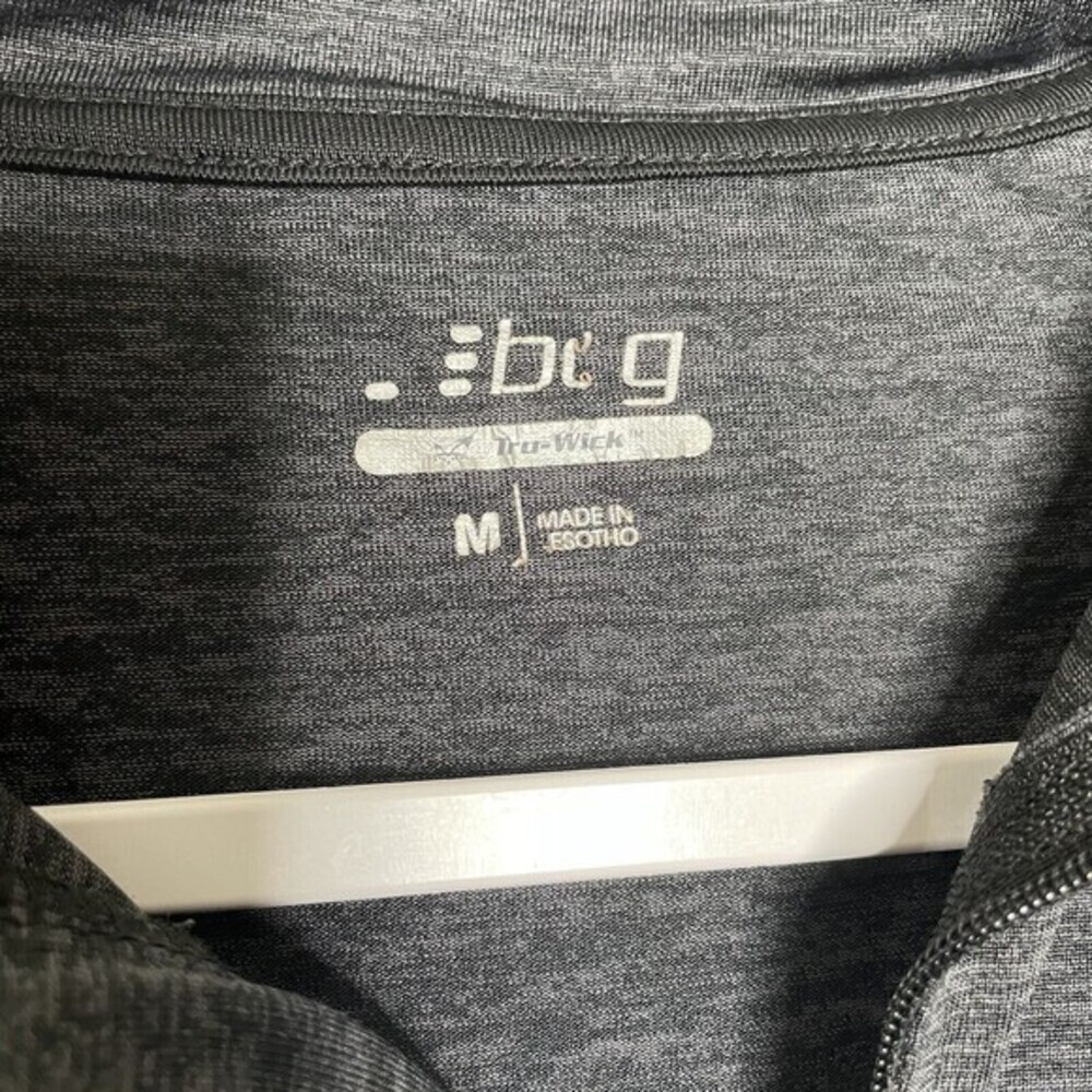 BCG Mens Quarter Zip Pullover Gray size Medium Long Sleeve shirt Workout Gym - Picture 2 of 4